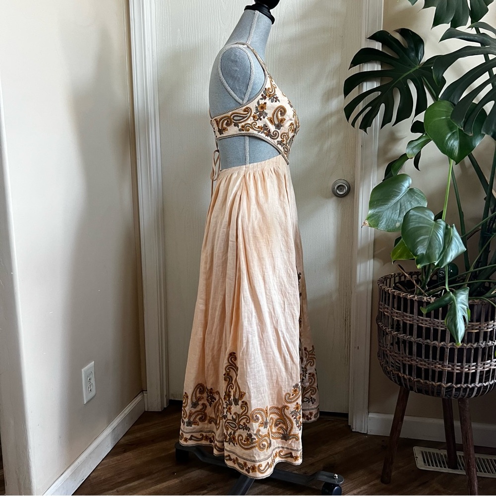NWT Zimmermann Devi Embroidered Linen Midi Dress - Picture 10 of 16